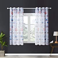 Los mejores  - Topfinel Cortinas estampado Translúcidas Visillos infantiles paneles para ventanas niños habitaciones salon dormitorio…